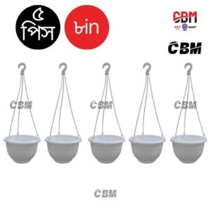 Smart and unique 8 inch Hanging flower tub with attached tray for indoor and outdoor - Tray hanging Planter CityBD Mart