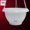 City Hanging Planter 9 inch plastic flower tub 3 pieces combo pack, Tob for hanging on grill in balcony, gardening - Image 3